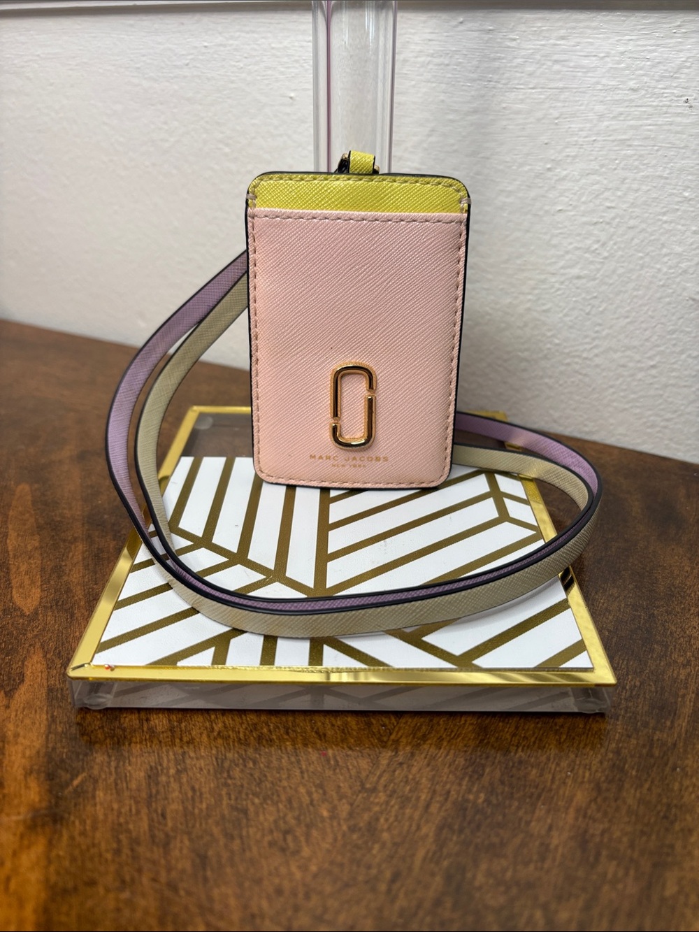 Marc Jacobs Snapshot Mint, Pink, Purple, Yellow Leather ID Card Holder Lanyard - Picture 11 of 12
